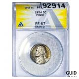 1954 Jefferson Nickel ANACS PF67 Cameo
