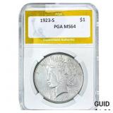 1923-S Silver Peace Dollar PGA MS64