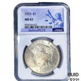 1923 Silver Peace Dollar NGC MS61