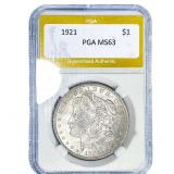 1921 Morgan Silver Dollar PGA MS63