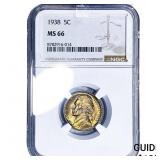 1938 Jefferson Nickel NGC MS66
