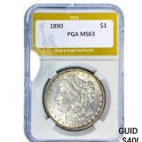 1890 Morgan Silver Dollar PGA MS63