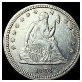 1859 Silver Seated Liberty Quarter CLOSELY  UNCIR
