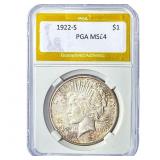 1922-S Silver Peace Dollar PGA MS64