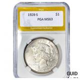 1928-S Silver Peace Dollar PGA MS63