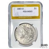 1883-O Morgan Silver Dollar PGA MS63