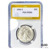 1944-S Walking Liberty Half Dollar PGA MS66