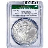 2020[P] Silver Eagle PCGS MS70 Emergancy Issue