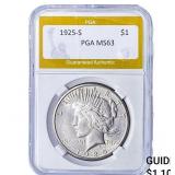 1925-S Silver Peace Dollar PGA MS63