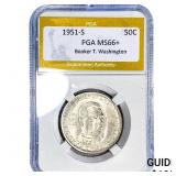 1951-S Booker T Half Dollar PGA MS66+