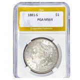 1881-S Morgan Silver Dollar PGA MS64