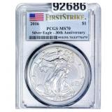 2016 Silver Eagle PCGS MS70 30th Anniversary