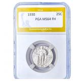 1930 Standing Liberty Quarter PGA MS64 FH