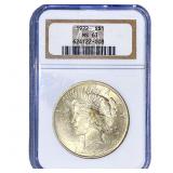1922 Silver Peace Dollar NGC MS63