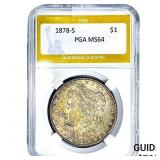 1878-S Morgan Silver Dollar PGA MS64
