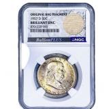1957-D Franklin Half Dollar NGC BU Orig. Bag Frag.