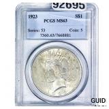 1923 Silver Peace Dollar PCGS MS63