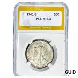 1941-S Walking Liberty Half Dollar PGA MS64