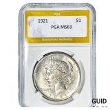 1921 Silver Peace Dollar PGA MS63