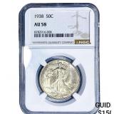 1938 Walking Liberty Half Dollar NGC AU58