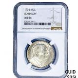 1936 Robinson Half Dollar NGC MS64