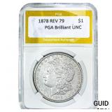 1878 Rev 79 Morgan Silver Dollar PGA BU
