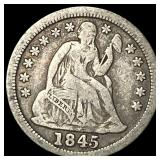 1845 Seated Liberty Dime LIGHTLY CIRCULATED