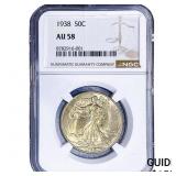 1938 Walking Liberty Half Dollar NGC AU58