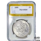 1890 Morgan Silver Dollar PGA MS64