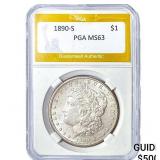 1890-S Morgan Silver Dollar PGA MS63