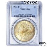 1921-D Morgan Silver Dollar PCGS MS63