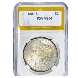 1881-S Morgan Silver Dollar PGA MS64