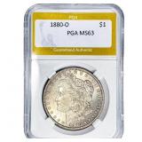 1880-O Morgan Silver Dollar PGA MS63