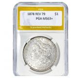 1878 Rev 79 Morgan Silver Dollar PGA MS63+