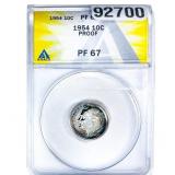 1954 Roosevelt Dime ANACS PF67