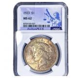 1923 Silver Peace Dollar NGC MS62