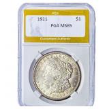 1921 Morgan Silver Dollar PGA MS65