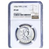 1956 Franklin Half Dollar NGC PF69 Type 2