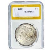 1890 Morgan Silver Dollar PGA MS63