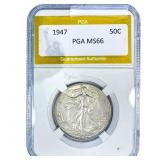 1947 Walking Liberty Half Dollar PGA MS66