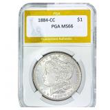 1884-CC Morgan Silver Dollar PGA MS66