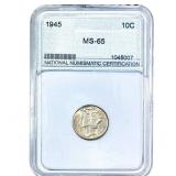 1945 Mercury Silver Dime PGA MS65