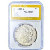 1921-S Morgan Silver Dollar PGA MS63