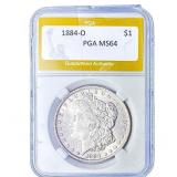 1884-O Morgan Silver Dollar PGA MS64