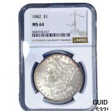 1882 Morgan Silver Dollar NGC MS64