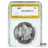 1887 Morgan Silver Dollar PGA MS63 PL