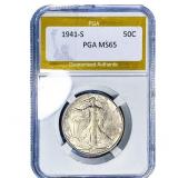 1941-S Walking Liberty Half Dollar PGA MS65