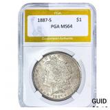 1887-S Morgan Silver Dollar PGA MS64