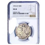 1916-D Walking Liberty Half Dollar NGC VG8