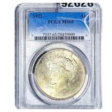 1922 Silver Peace Dollar PCGS MS65